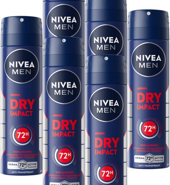 NIVEA MEN NIVEA MEN Dry Impact Anti-Transpirant Spray 6 x 150 ml