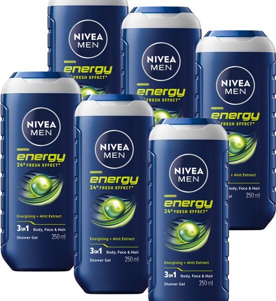 NIVEA MEN NIVEA MEN Energy 3-in-1 Douchegel met Mintextract 6 x 250 ml